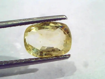 4.06 Ct IGI CertifiedUnheated Untreated Natural Ceylon Yellow Sapphire