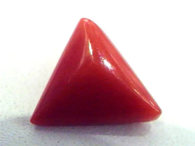 4.06 Carat Natural Italian Triangle Red Coral Moonga Gemstone