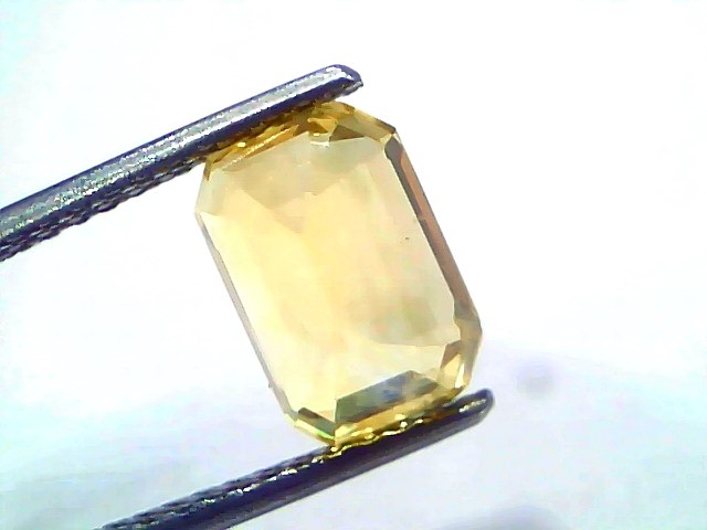 4.06 Ct IGI Certified Unheated Natural Ceylon Yellow Sapphire Pukhraj AAA – 4.45 Ratti