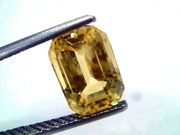 4.06 Ct IGI Certified Unheated Natural Ceylon Yellow Sapphire Pukhraj AAA – 4.45 Ratti