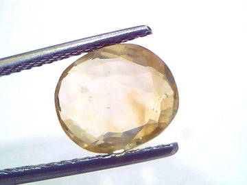 4.07 Carat 4.47 Ratti IGI Certified Yellow Sapphire Pukhraj Unheated Stone