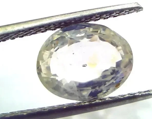 4.12 Ct Unheated Untreated Natural Ceylon White Sapphire Safed Pukhraj - Venus Gems