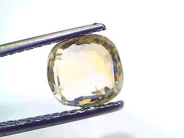 4.06 Ct GII Certified Unheated Untreated Natural Ceylon Yellow Sapphire - Venus Gems