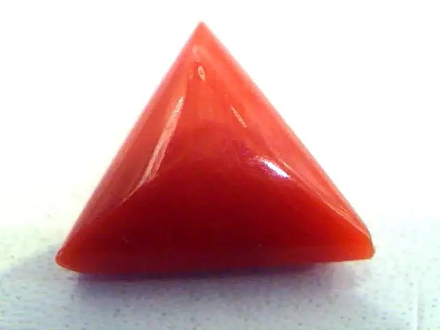 4.12 Carat Natural Italian Triangle Red Coral Moonga Gemstone