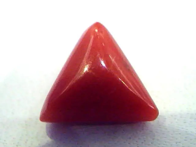 4.12 Carat Natural Italian Triangle Red Coral Moonga Gemstone