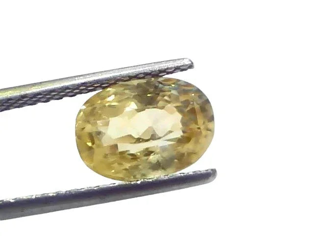 4.13 Ct IGI Certified Unheated Untreated Natural Ceylon Yellow Sapphire - Venus Gems
