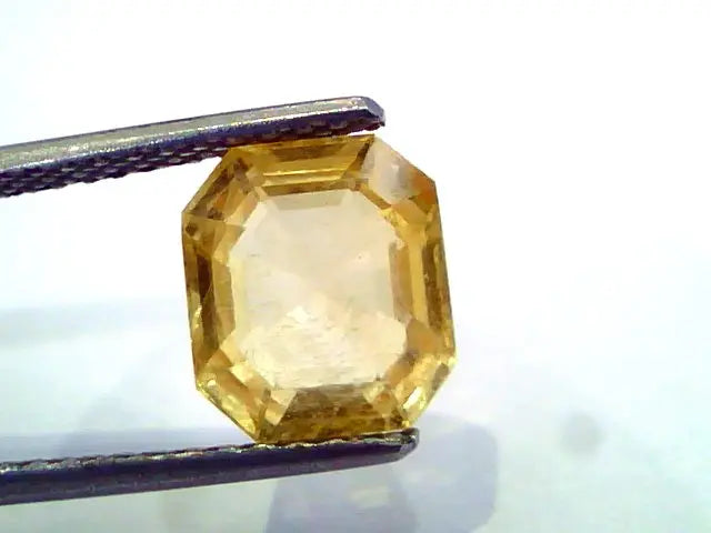 4.14 Ct Unheated Untreated Natural Ceylon Yellow Sapphire/Pukhraj