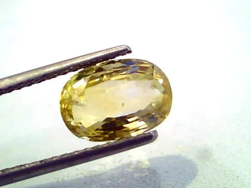 4.11 Ct Unheated Untreted Natural Ceylon Yellow Sapphire/Pukhraj