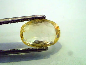 4.2 Ct Unheated Untreated Natural Ceylon Yellow Sapphire/Pukhraj