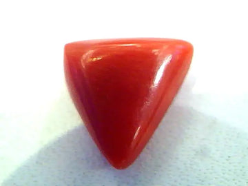 4.21 Carat Natural Italian Triangle Red Coral Moonga Gemstone
