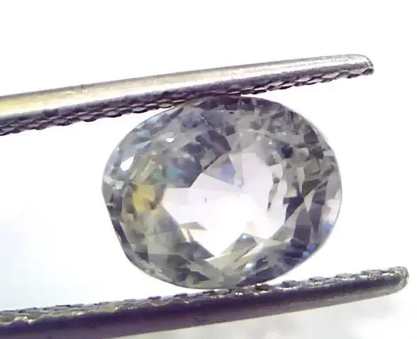 4.27 Ct Unheated Untreated Natural Ceylon White Sapphire Safed Pukhraj - Venus Gems