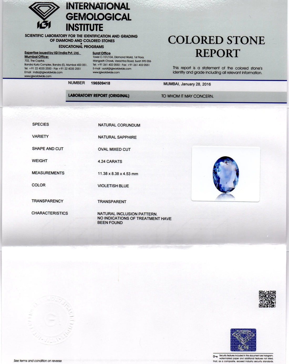 4.24 Ct Unheated Untreated Natural Ceylon Blue Sapphire Neelam