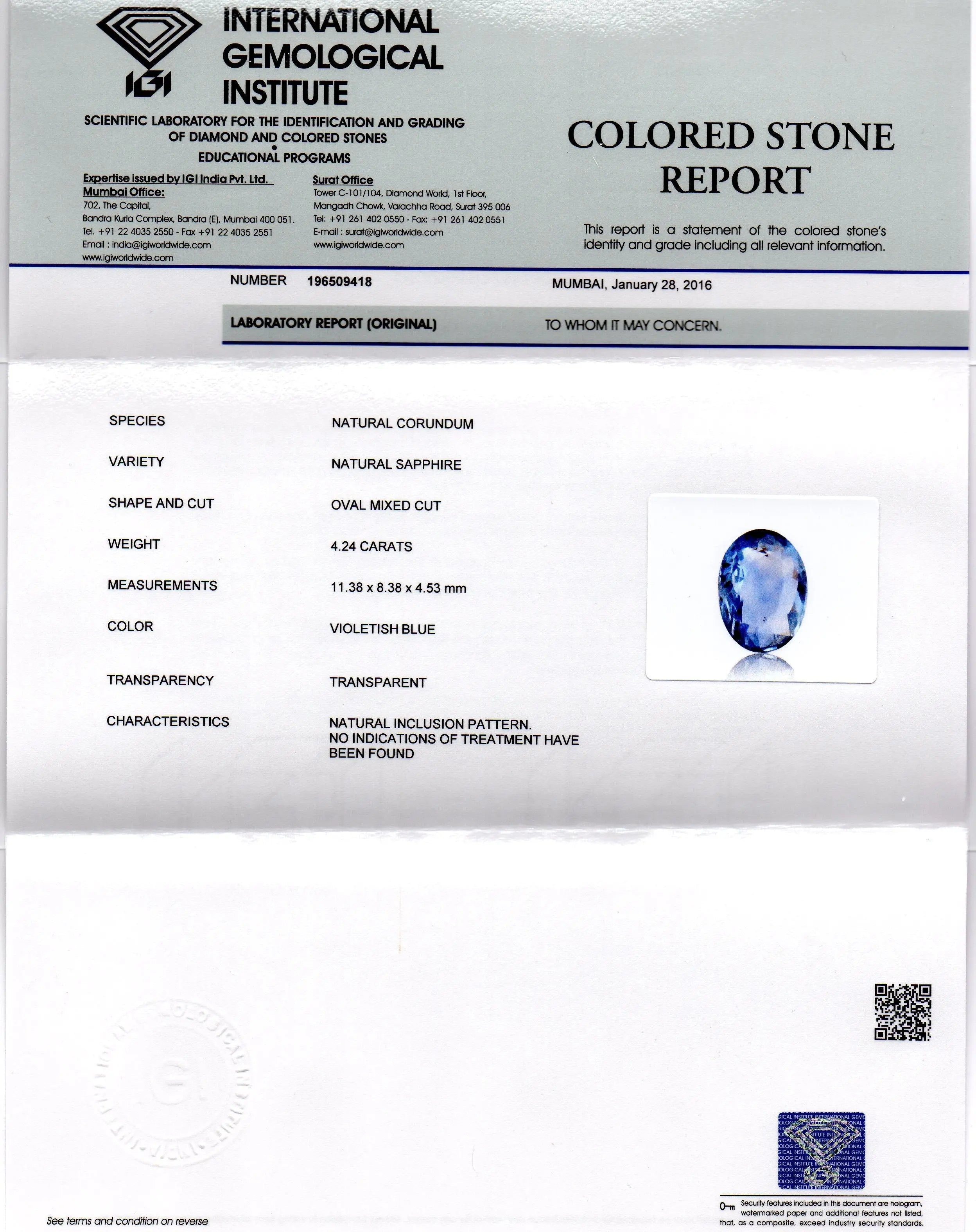 4.24 Ct Unheated Untreated Natural Ceylon Blue Sapphire Neelam
