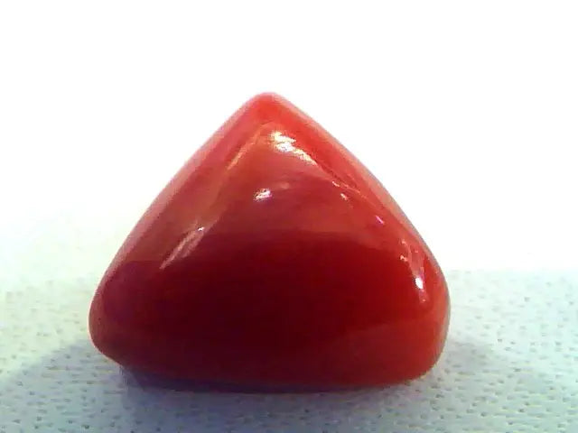 4.24 Carat Natural Italian Triangle Red Coral Moonga Gemstone