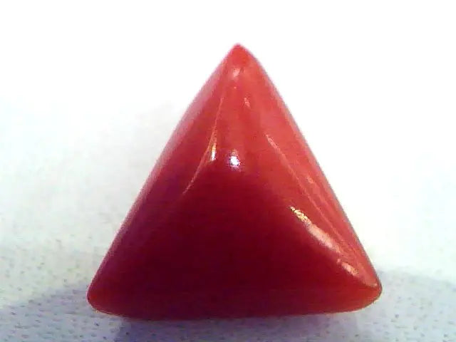 4.24 Carat Natural Italian Triangle Red Coral Moonga Gemstone