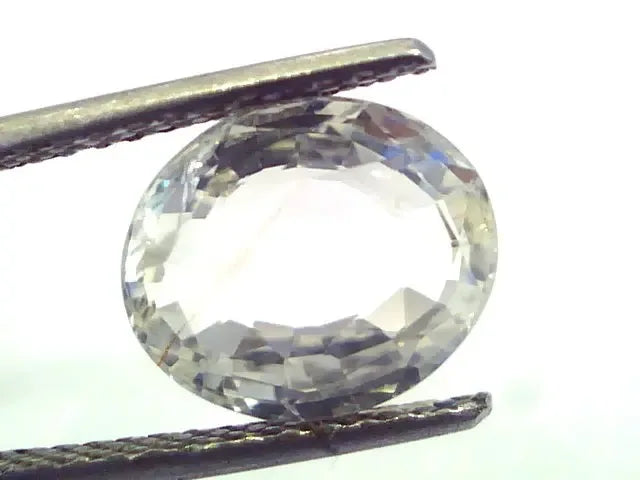 4.41 Ct Unheated Untreated Natural Premium White Sapphire Gemstone - Venus Gems