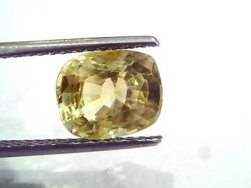 4.35 Ct 7.25 Ratti Unheated Untreated Natural Ceylon Yellow Sapphire