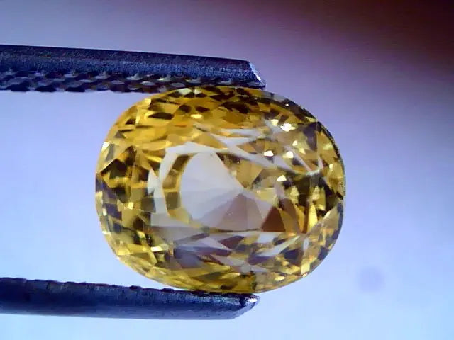 4.41 Ct Untreated Natural Ceylon Yellow sapphire Pukhraj Stone