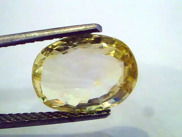 4.45 Ct Unheated Untreated Natural Ceylon Yellow Sapphire Pukhraj