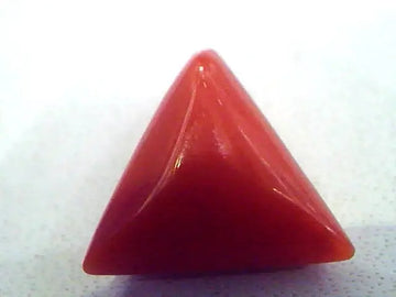 4.50 Carat Natural Italian Triangle Red Coral Moonga Gemstone