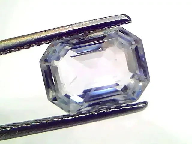 4.50 Ct IGI Certified Unheated Untreated Natural Ceylon White Pukhraj Sapphire - Venus Gems
