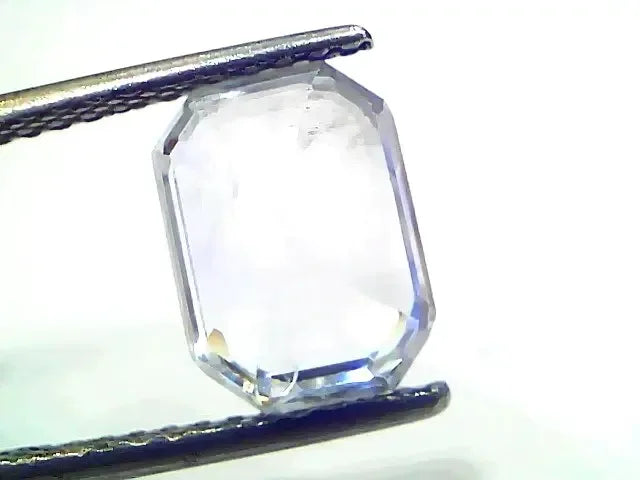 4.50 Ct IGI Certified Unheated Untreated Natural Ceylon White Pukhraj Sapphire - Venus Gems