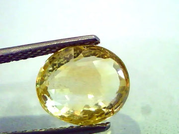 4.57 Ct Certified Unheated Untreated Natural Ceylon Yellow Sapphire AA