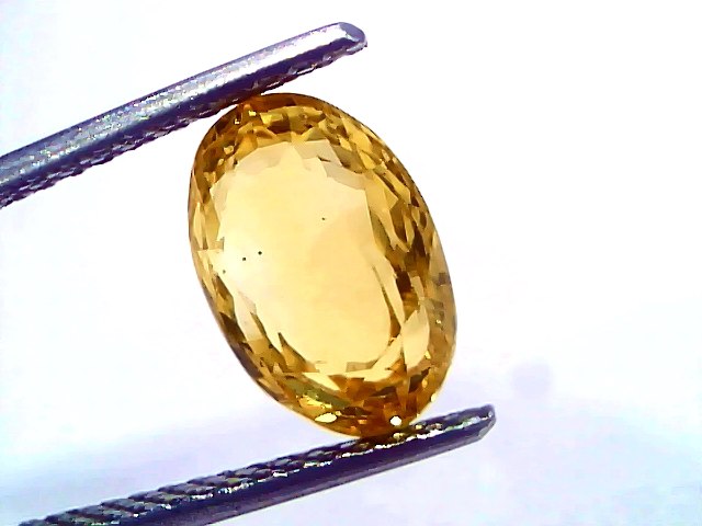 4.60 Ct IGI Certified Unheated Natural Ceylon Yellow Sapphire Pukhraj – 5.05 Ratti