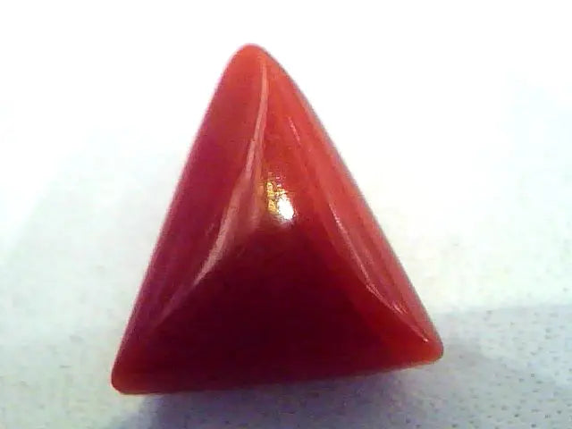 4.67 Carat Natural Italian Triangle Red Coral Moonga Gemstone