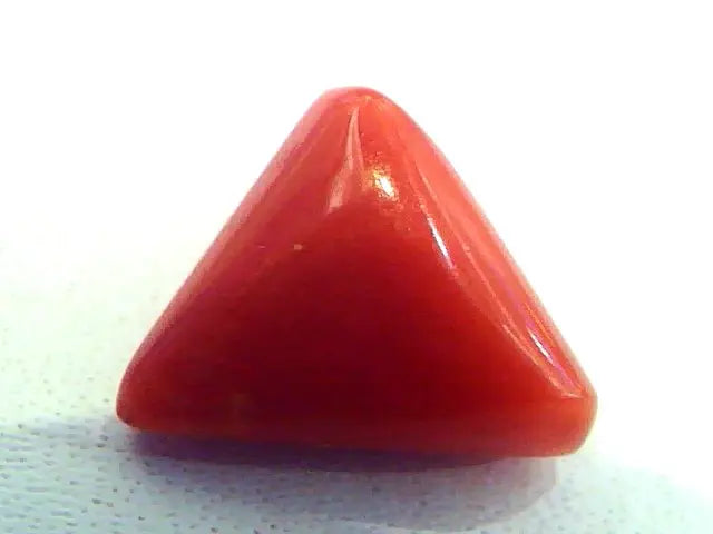 4.78 Carat Natural Italian Triangle Red Coral Moonga Gemstone