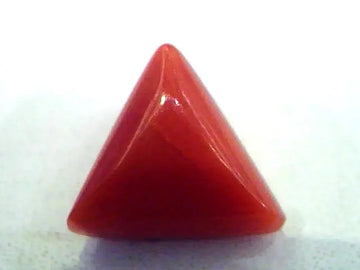 4.80 Carat Natural Italian Triangle Red Coral Moonga Gemstone