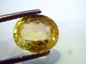 4.90 Ct Unheated Untreted Natural Ceylon Yellow Sapphire Pukhraj