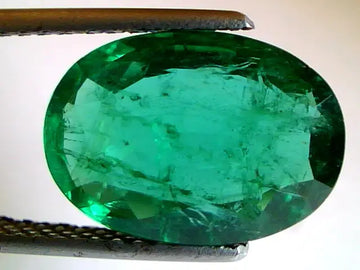 4.95 Ct Bright Green Untreated Natural Zambian Emerald Gemstone AA