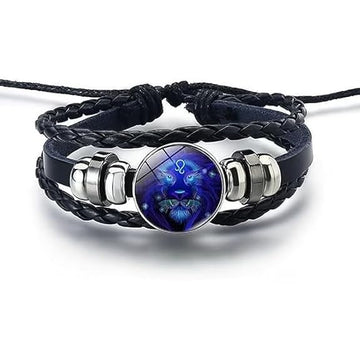 Zodiac Sign Bracelet in Blue on Black Thread | Choose Your Sign