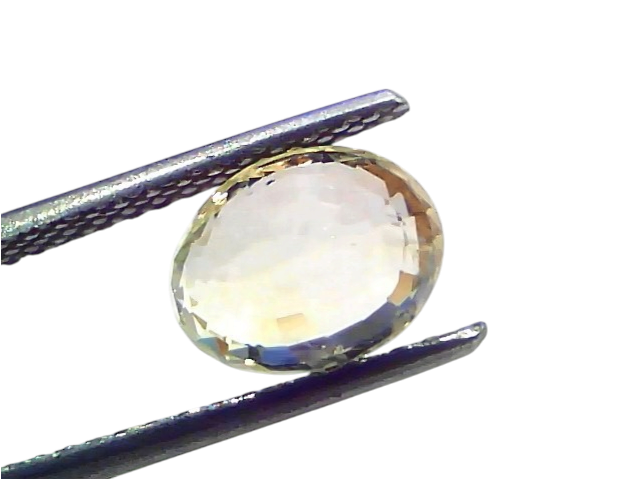 Venus Gems 4.04 carat unheated natural Ceylon yellow sapphire gemstone with an octagon mixed cut and vivid color.