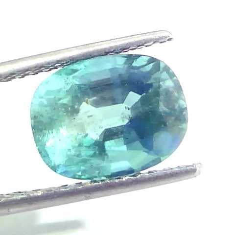 4.28 Ct Untreated Natural IGI Certified Zambian Emerald Gemstone AA, showcasing a vibrant green color with clarity.