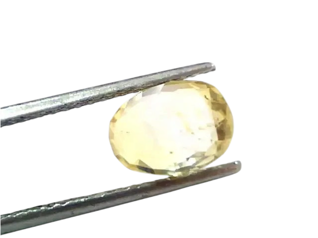 4.08 Ct Unheated Untreated Natural Ceylon Yellow Sapphire Pukhraj - Venus Gems