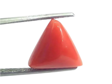 4.97 Ct 5.52 Ratti Natural Italian Triangle Red Coral Moonga Gems - Venus Gems