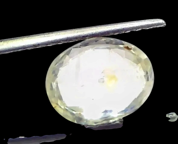 4.12 Ct Unheated Untreated Natural Ceylon White Sapphire Safed Pukhraj - Venus Gems