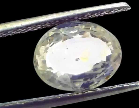 4.12 Ct Unheated Untreated Natural Ceylon White Sapphire Safed Pukhraj - Venus Gems