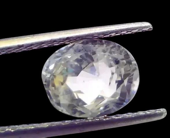 4.27 Ct Unheated Untreated Natural Ceylon White Sapphire Safed Pukhraj - Venus Gems