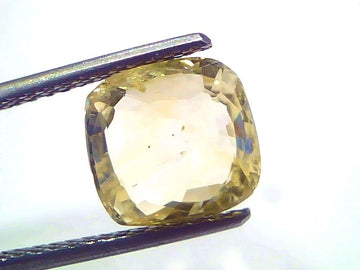 5.04 Carat 5.53 Ratti IGI Certified Yellow Sapphire Pukhraj Unheated Stone