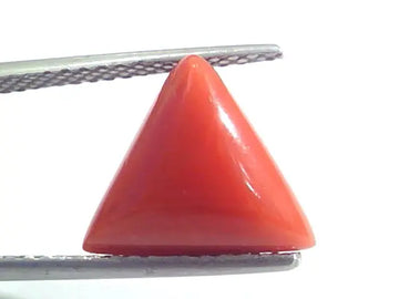 5.07 Ct 8.4 Ratti Natural Italian Triangle Red Coral Moonga Gemstone