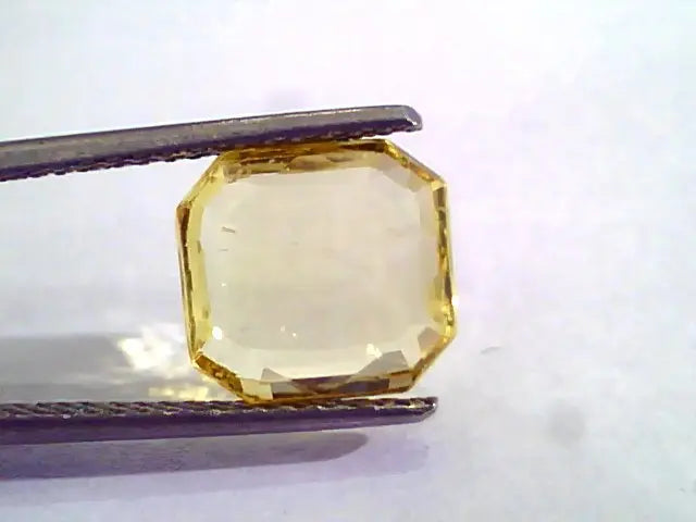 5.07 Ct Unheated Untreated Natural Ceylon Yellow Sapphire Gemstone