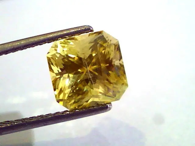 5.08 Ct Unheated Untreated Radiant Cut Natural Ceylon Yellow Sapphire