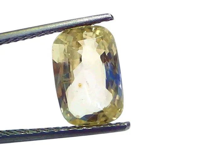 5.09 Ct IGI Certified Unheated Untreated Natural Ceylon Yellow Sapphire - Venus Gems