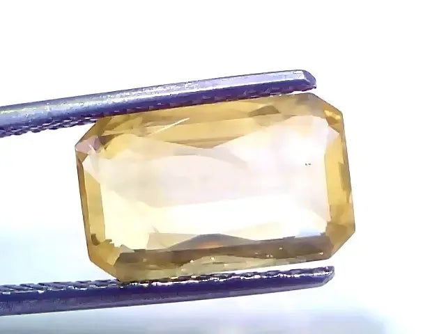 5.09 Ct IGI Certified Unheated Untreated Natural Ceylon Yellow Sapphire - Venus Gems