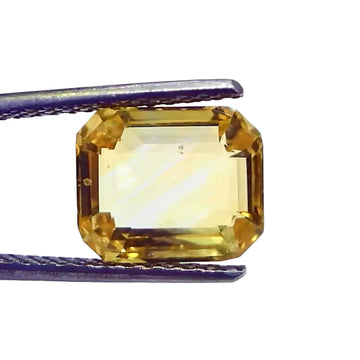 5.28 Ct IGI Certified Unheated Untreated Natural Ceylon Yellow Sapphire AAA - Venus Gems