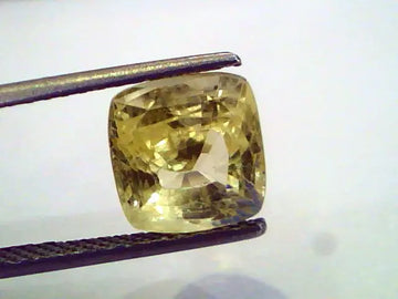5.37 Ct IGI Certified Unheated Untreated Natural Ceylon Yellow Sapphire