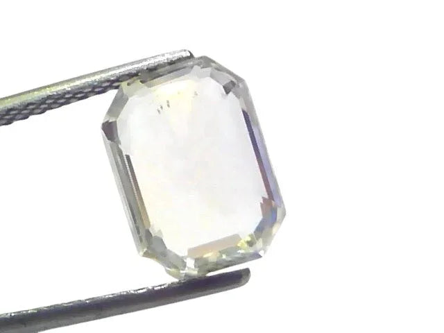 5.38 Ct GII Certified Unheated Untreated Natural Ceylon White Sapphire AAA - Venus Gems